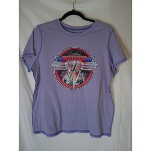 Van Halen World Tour 1979 Graphic T Shirt Women's Purple Short Sleeve Crew Neck